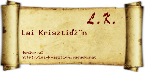 Lai Krisztián névjegykártya